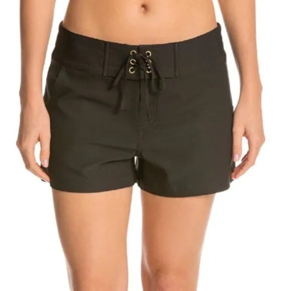 La Blanca Women's Solid All Aboard 3" Boardshort Black Size Large EUC